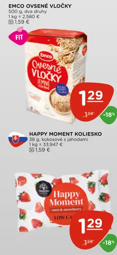 Emco ovsené vločky jemné rôzne druhy