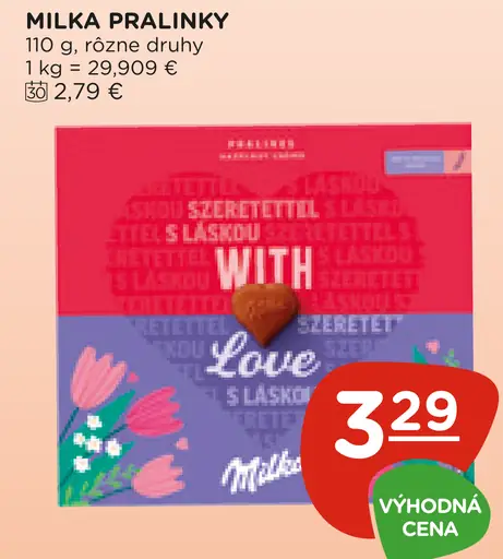 Milka pralinky