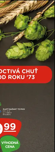 Zlatý Bažant '73 pivo svetlý ležiak plechovka