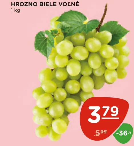 Hrozno bezkôstkové biele