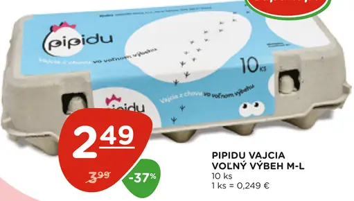 Pipidu vajcia z voľného výbehu M, L