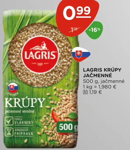 Lagris krúpy jačmenné
