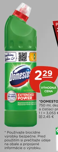 Domestos Extended Power Pine dezinfekčný a čistiaci prípravok na WC