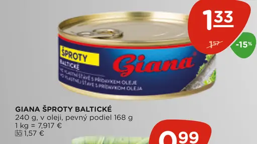 Giana šproty baltické v oleji