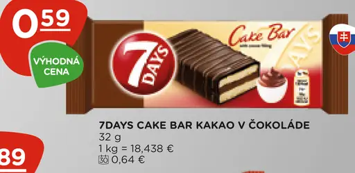 7Days Cake Bar kakao v čokoláde