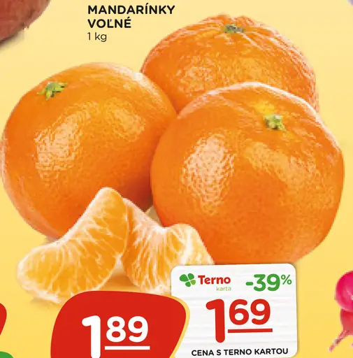 Mandarínky voľné (cena s Terno kartou)