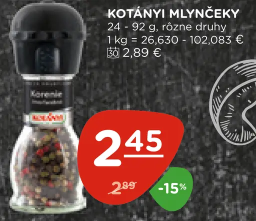 Kotányi korenie mlynček