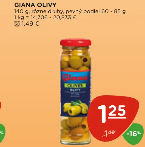 Giana olivy zelené 2 druhy