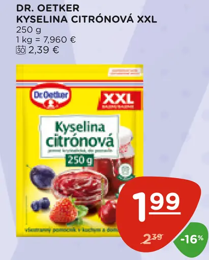 Dr. Oetker Kyselina citrónová