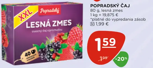 Popradský Lesná zmes ovocný čaj s príchuťou