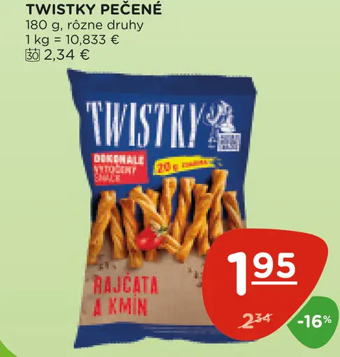 Twistky pečený slaný snack