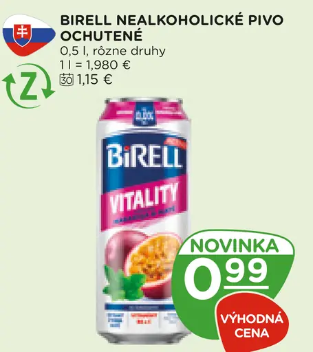 Birell Svetlý nealkoholické pivo plechovka