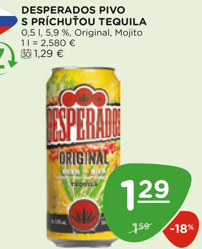 Desperados Pivo s príchuťou tequila plechovka