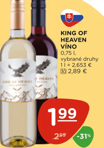 King of Heaven víno vybrané druhy