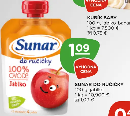 Sunar do ručičky 100 % ovocie jablko