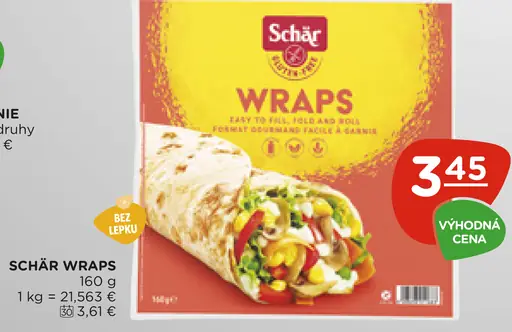 Schär Wraps bezlepkové