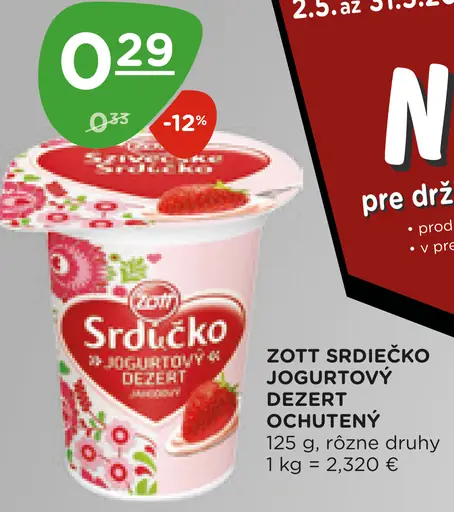 Zott Srdiečko jogurtový dezert