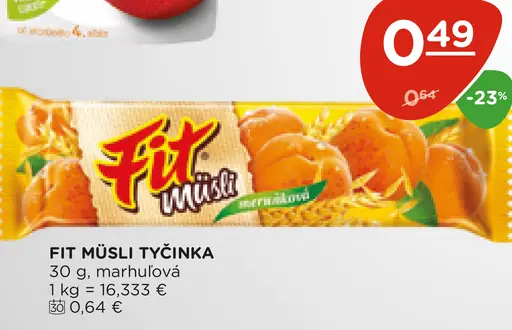 Fit müsli tyčinka marhuľová
