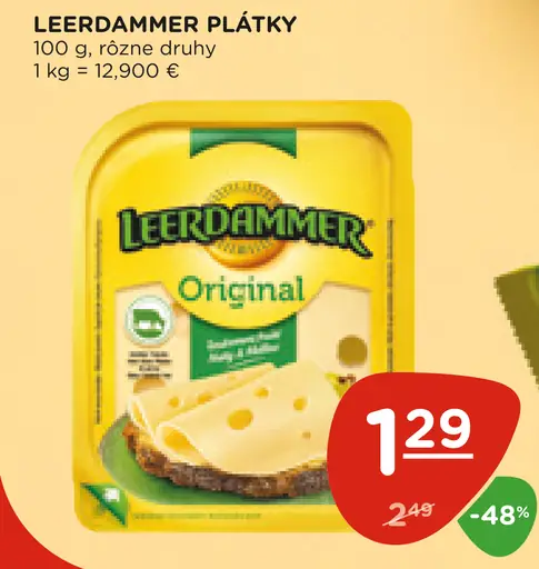 Leerdammer plátky syr rôzne druhy