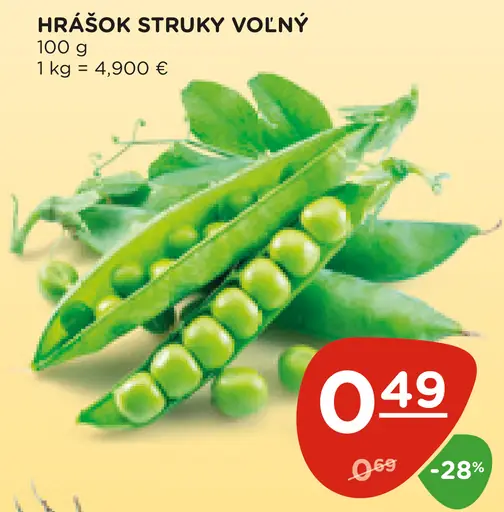 Hrášok – struky voľný