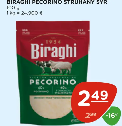 Biraghi Pecorino strúhaný syr