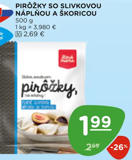 Mylord mini pirožky so slivkovou náplňou a škoricou