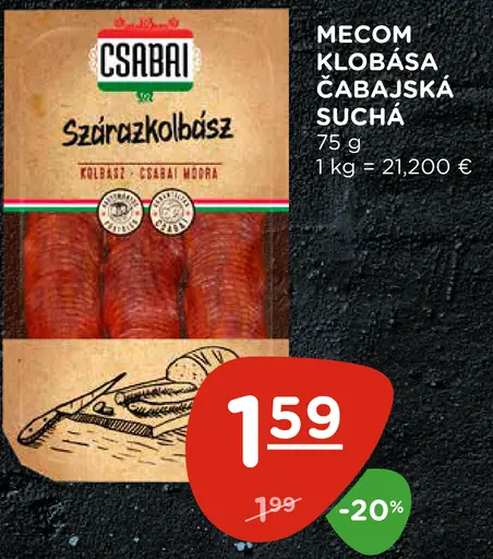 Mecom klobása čabajská suchá