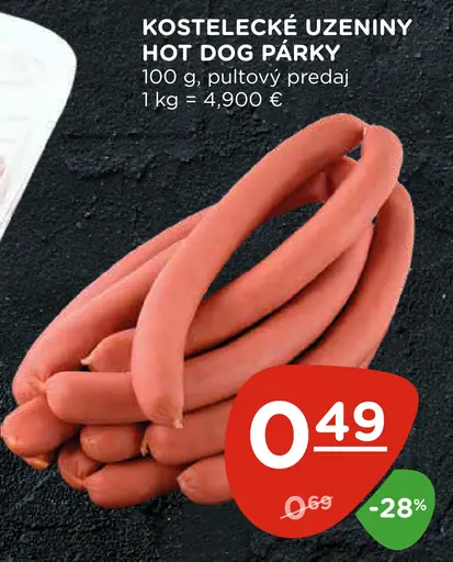 Kostelecké Uzeniny Hot Dog Párky