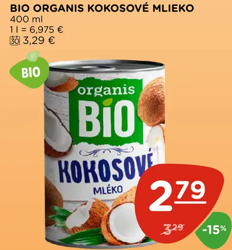 Bio organis kokosové mlieko