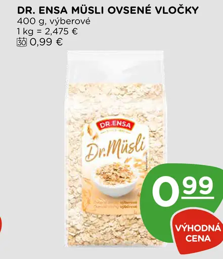 Dr. Ensa müsli ovsené vločky