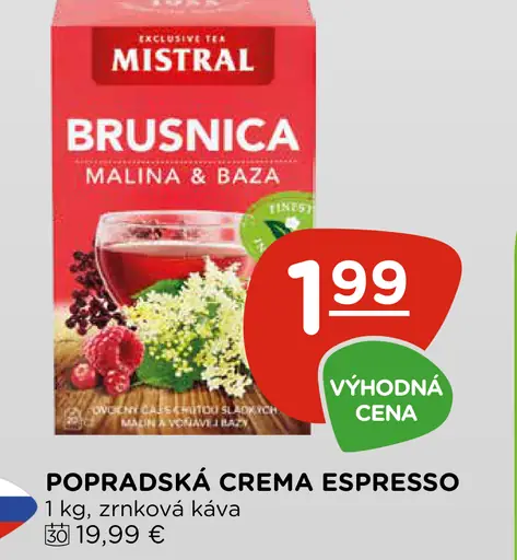 Mistral ovocný čaj brusnica malina a baza