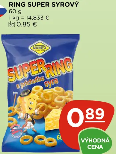 Ring Super syrový kukuričný snack