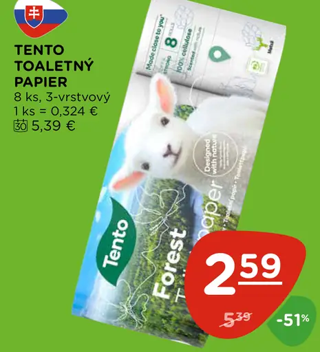 Tento toaletný papier 3-vrstvový