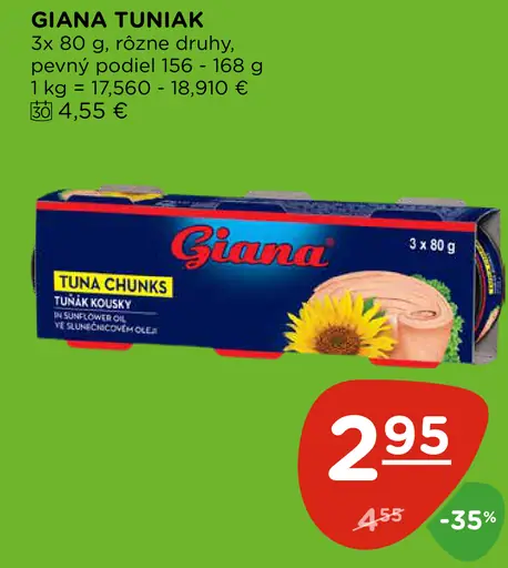 Giana tuniak kúsky v konzerve