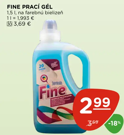 Fine prací gél na farebnú bielizeň