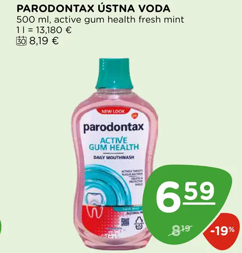 Parodontax Active Gum Health Fresh Mint ústna voda
