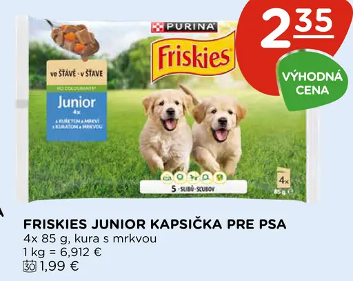 Friskies Junior kapsička pre psa kura s mrkvou