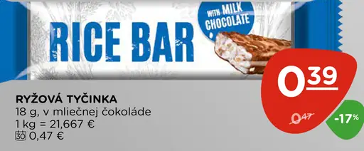 Ryžová tyčinka s milk chocolate