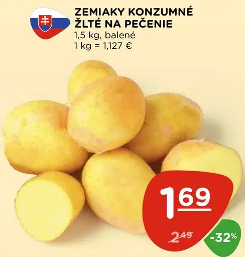 Zemiaky konzumné žlté na pečenie