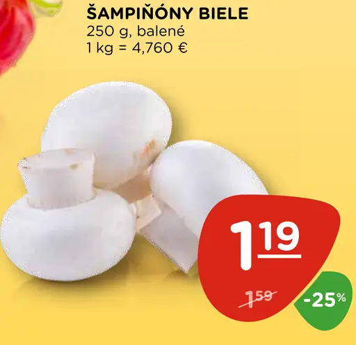 Šampiňóny biele