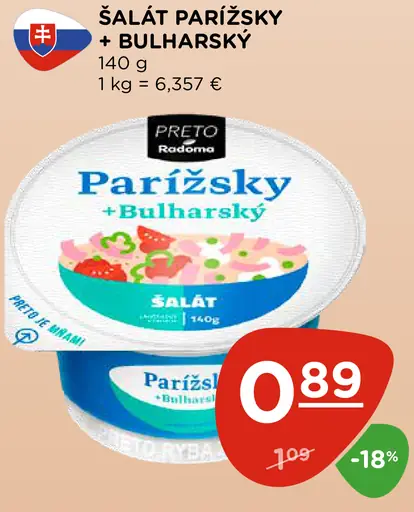 Šalát Parížsky a Bulharský