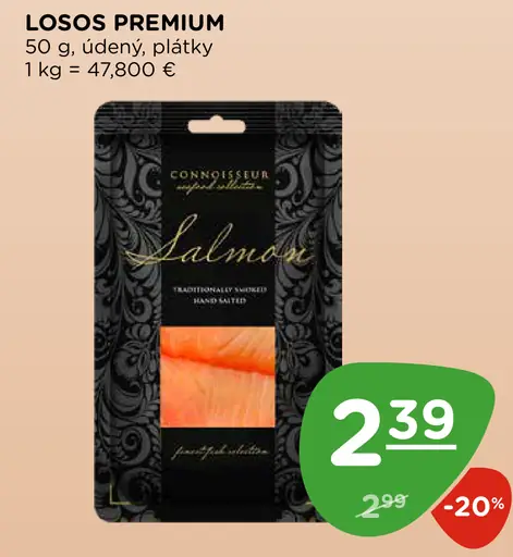 Losos premium údený plátky