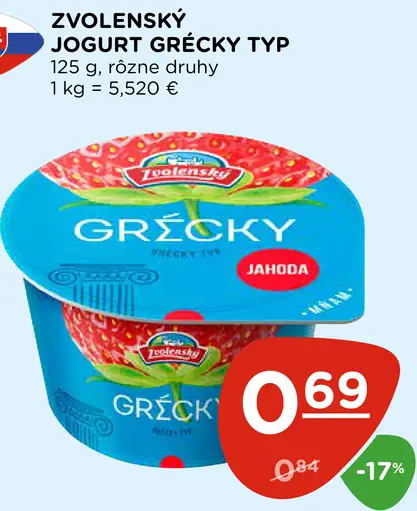Zvolenský jogurt grécky typ