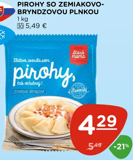 Pirohy zemiakovo-bryndzové mrazené