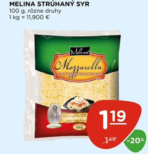 Melina strúhaný syr