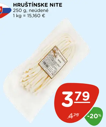 Hruštínske nite neúdené syrové nite