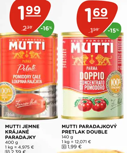 Mutti paradajky jemne krájané