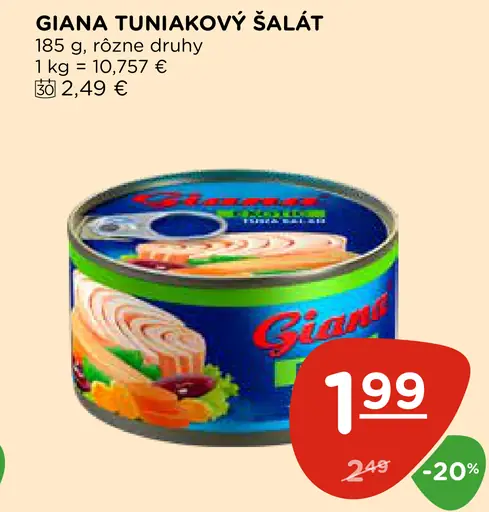 Giana tuniakový šalát viac druhov
