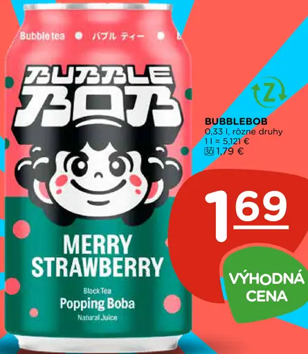 Bubblebob Merry Strawberry plechovka