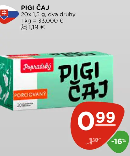 Popradský Pigi čaj porciovaný